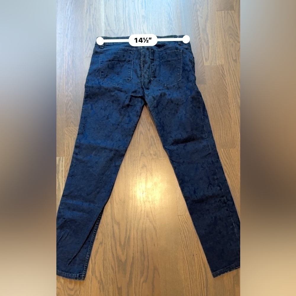 Sanctuary Denim Jeans Women's Size 29 Low Rise Skinny Leg Stretch Damask Blue - Picture 7 of 8